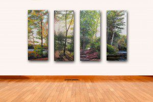 Four panels, 16 x 40 inches each.