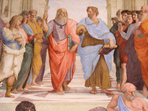 Italy Rome Vatican School of Athens Close up Plato and Aristotle