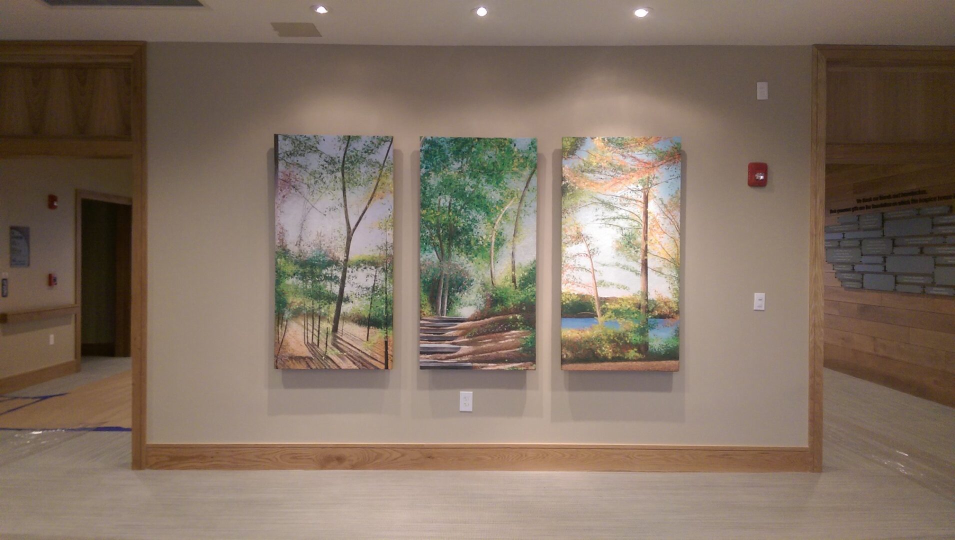 How Paintings tell a Story, triptych, 65 x 34 inches each. Care Dimensions, Lincoln, MA.