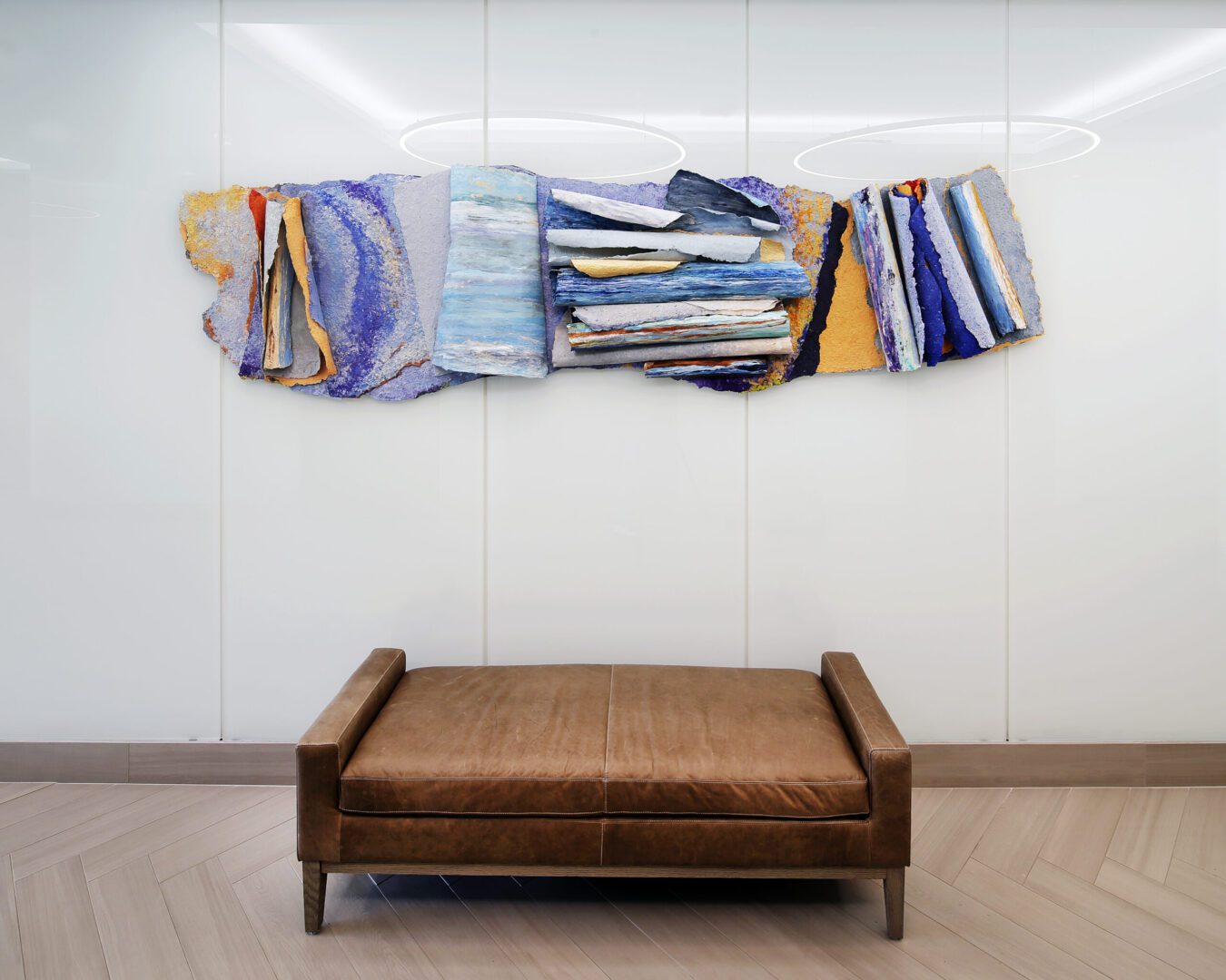 Sea Foam I, (2019). Mixed Media Wall Sculpture. 122 x 33 inches. Corporate Collection: Westport CT.