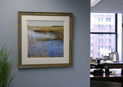 Sea Grass (2008). 20 x 20 inches, framed, 36 x 36. Collection: Mad River Management, Boston.