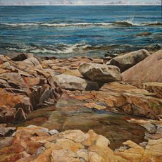 Rocks and Water as self portrait is a painting by Meg Black