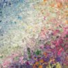 A Daffodil dance, 13 x 13 x 1 inch, white floater frame of colorful flowers on a canvas.