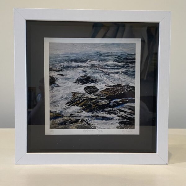 Northshore Scape, 9 x 9 x 1 inch shadow box frame.