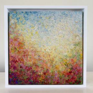 Morning Shadows, 13 x 13 x 2 inches, white floater frame.