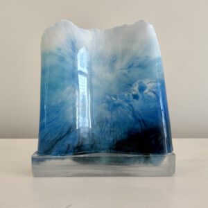 Wave Dome, 8 x 9 x 2.5, epoxy and abaca sculpture