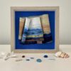 SOLD. Sunset Colors across the Bay, 9 x 9 x 1 inches, oak shadow box frame.