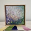 SEPTEMBER. Asters boogie woogie, 9 x 9 x 1 inches, maple floater frame.