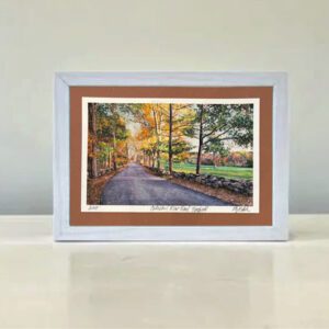 Cathedral, River Road, Topsfield, 7 x 5 x 1 inches, shadow box frame.