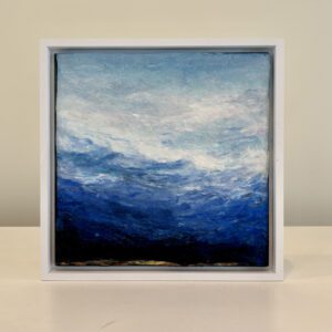 Storm at Sunrise, 9 x 9 x 1 inches, white floater frame.