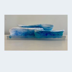 The Great Wave, II, after Hokusai, epoxy and abaca sculpture, 13L x 4W x 4H