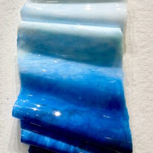 Falling Water, resin and abaca wall sculpture, 31 x 18 x 3 inches