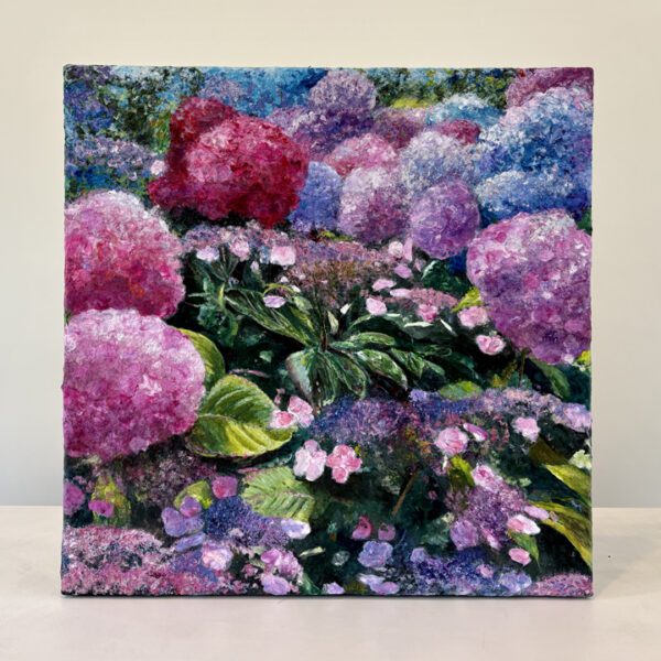 Hydrangeas on the Vine, 24 x 24 x 1.5 inches. - Image 2