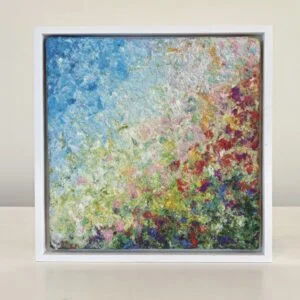 Montmartre Garden Walk, 9 x 9 x 1 inches, white floater frame
