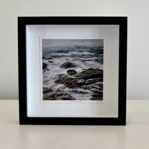 Northshore Scape, black frame, white mat, 9 x 9 x 2 inches