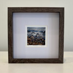 Resilience, 8 x 8 x 1.5 white mat, walnut shadow box frame