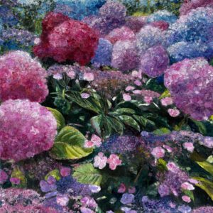 Hydrangeas on the Vine, 24 x 24 x 1.5 inches.