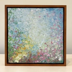 Montmartre Garden Walk, 13 x 13 x 2 inches, white floater frame