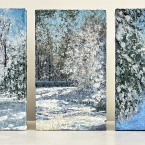 Five Winter Landscapes, 14 x 8 x 1 inches each. Sold as a set.