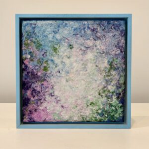 Jasmine Blooms, 9 x 9 x 1 inches, maple floater frame