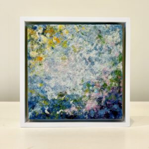 Lilly Pond, 7 x 7 x 1 inches, white floater frame