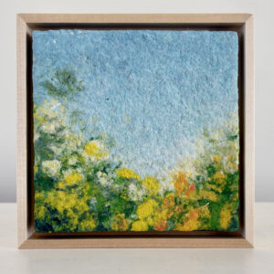 Daffodils, the first signs of spring, 7 x 7 x 1 inches, white floater frame