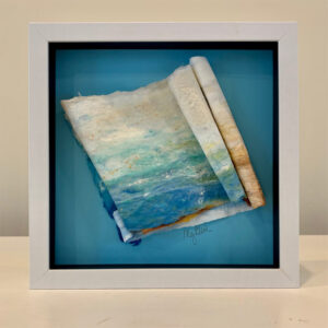 Sloop and Sail, 10-x-10-x-2 inches, white shadow box frame