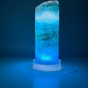 Poseidon's Lamp, epoxy and abaca sculpture with LED lights, 5w x 12h x 5d