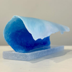 Sea Glass, 8W x 3H x 2D inches, epoxy and abaca, UV pigment