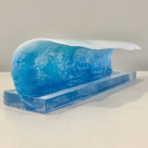 Through the Porthole, epoxy and abaca sculpture, 15 x 7.5 x .5 inches.