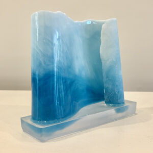 Wave Dome, 8 x 8 x 2 inches, epoxy and abaca, UV protective pigment